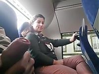 Voyeur seduces Milf to Suck&Jerk his Dick in Bus