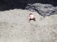 Filming beach masturbation from drone and was caught, compilation